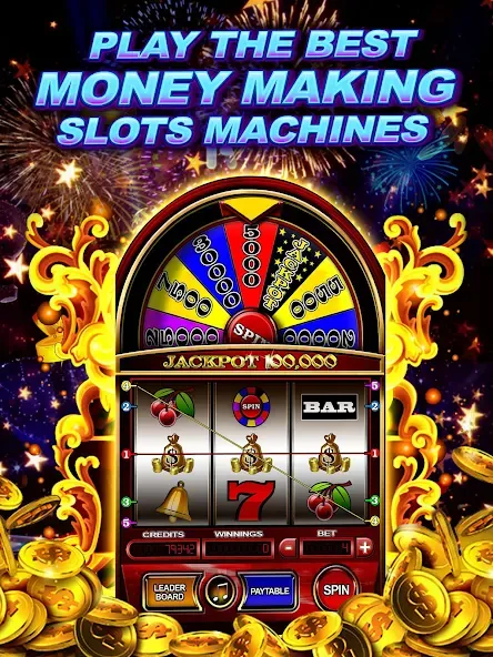 Money Wheel Slot Machine Game (Мани Вил Слот Машине Гейм)  [МОД Много денег] Screenshot 3