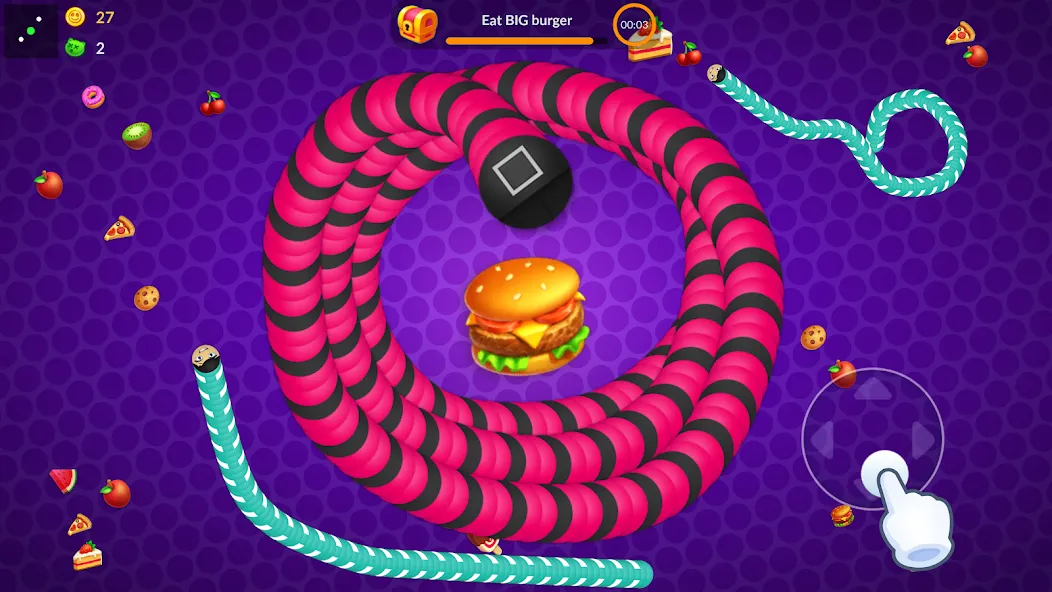 Snake vs Worms: Fun .io Zone  [МОД Menu] Screenshot 1