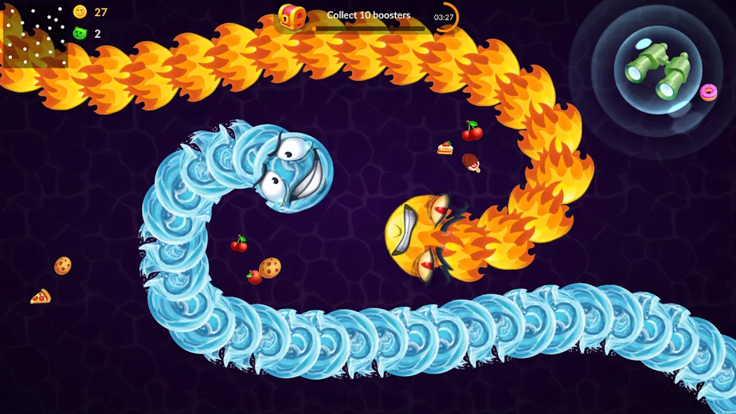 Snake vs Worms: Fun .io Zone  [МОД Menu] Screenshot 2