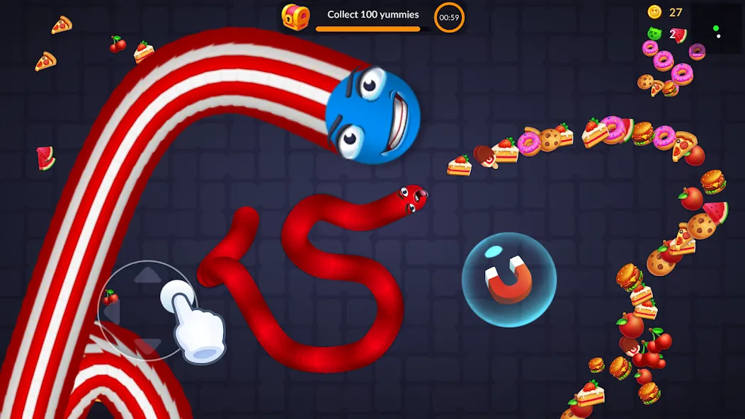 Snake vs Worms: Fun .io Zone  [МОД Menu] Screenshot 3