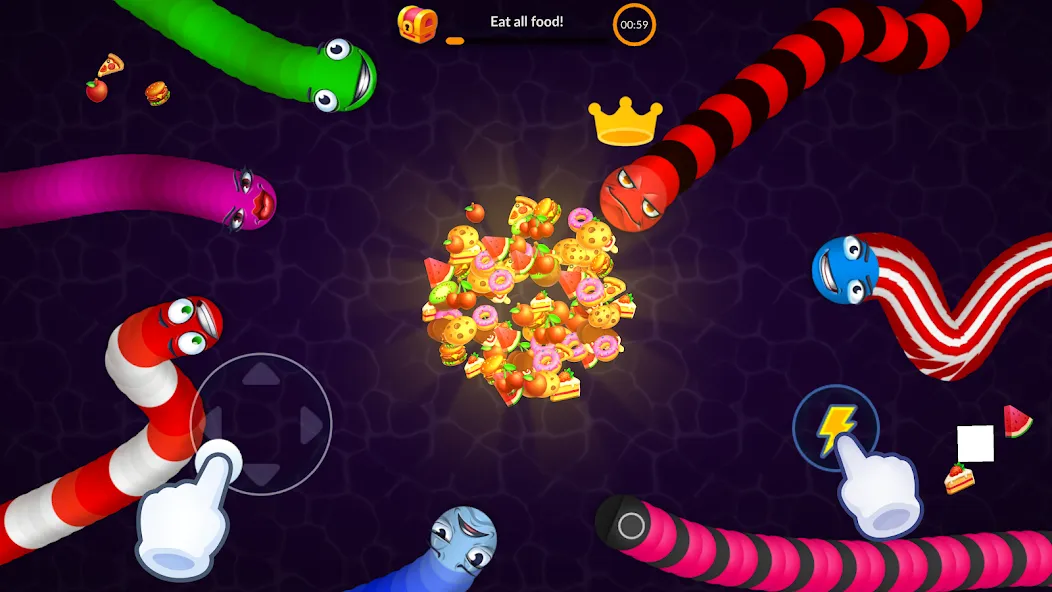 Snake vs Worms: Fun .io Zone  [МОД Menu] Screenshot 4