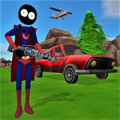 Скачать взломанную Stick Superhero  [МОД Unlocked] - полная версия apk на Андроид