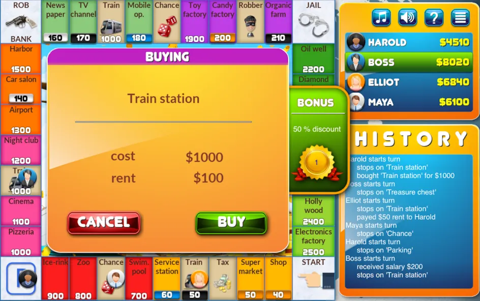 CrazyPoly - Business Dice Game (КрейзиПоли)  [МОД Unlimited Money] Screenshot 2