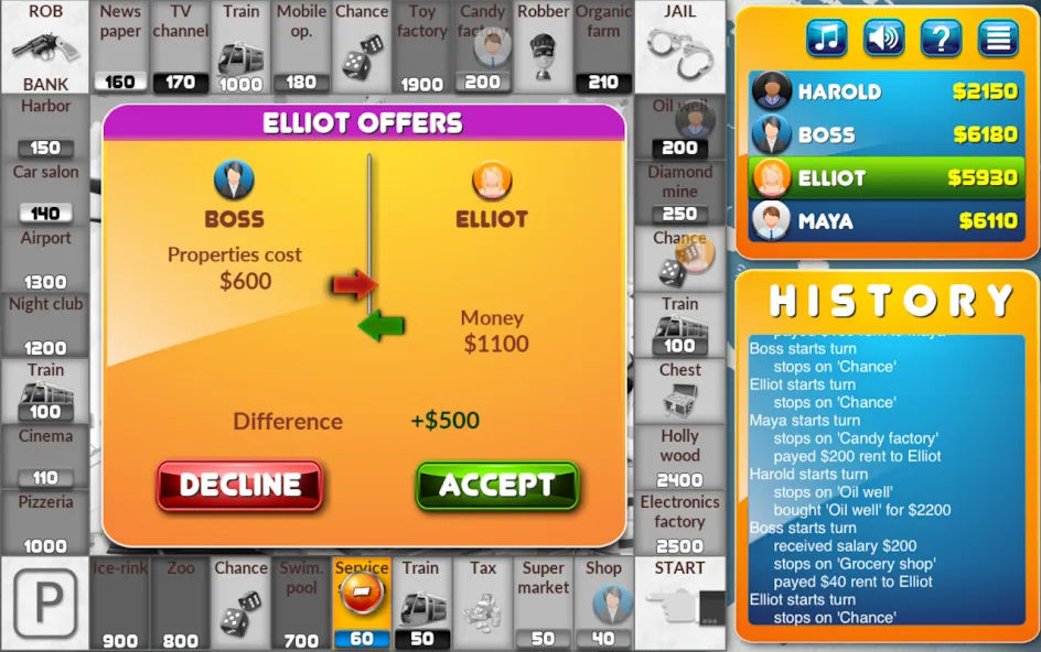 CrazyPoly - Business Dice Game (КрейзиПоли)  [МОД Unlimited Money] Screenshot 5