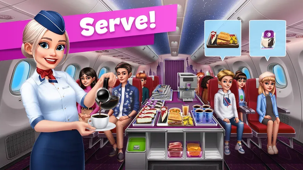 Airplane Chefs - Cooking Game (Эйрплейн Чефз)  [МОД Бесконечные монеты] Screenshot 3