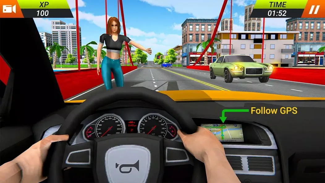 Modern Taxi Car Glory Driving  [МОД Бесконечные монеты] Screenshot 1