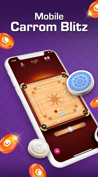 Carrom Blitz: Win Rewards (Карром Блиц)  [МОД Все открыто] Screenshot 1