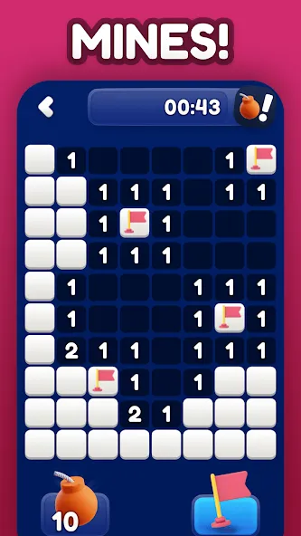 Minesweeper Bomb Mines Game (Майнсвипер разблокирует уровни Марка)  [МОД Бесконечные монеты] Screenshot 1