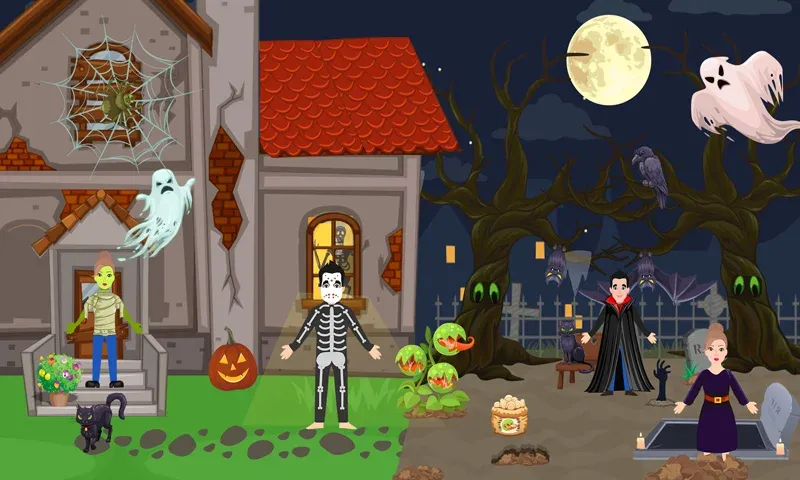 Pretend Play Halloween Party (Претендуй на Хэллоуинскую вечеринку)  [МОД Menu] Screenshot 2