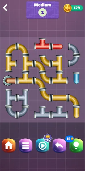 Pipe Puzzle Connect (Пайп Пазл Коннект)  [МОД Unlocked] Screenshot 3