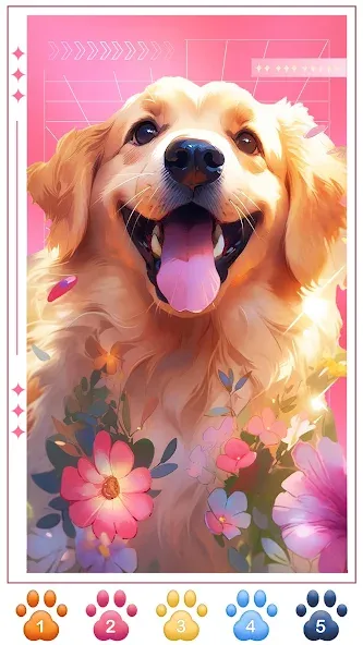 Dog Coloring, Color by number  [МОД Unlimited Money] Screenshot 3