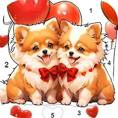 Скачать взломанную Dog Coloring, Color by number  [МОД Unlimited Money] - последняя версия apk на Андроид