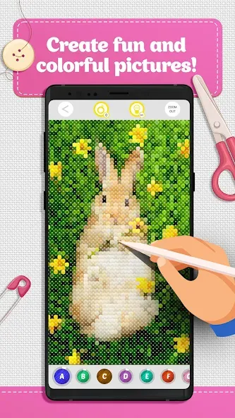 Cross Stitch Coloring Art (Кроссстич окрашивание искусства)  [МОД Меню] Screenshot 3