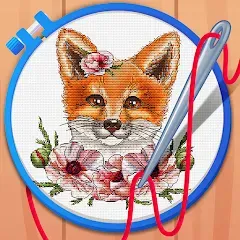 Взломанная Cross Stitch Coloring Art (Кроссстич окрашивание искусства)  [МОД Меню] - полная версия apk на Андроид