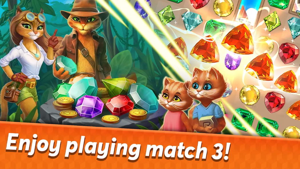 Indy Cat 2: Match 3 game  [МОД Menu] Screenshot 1