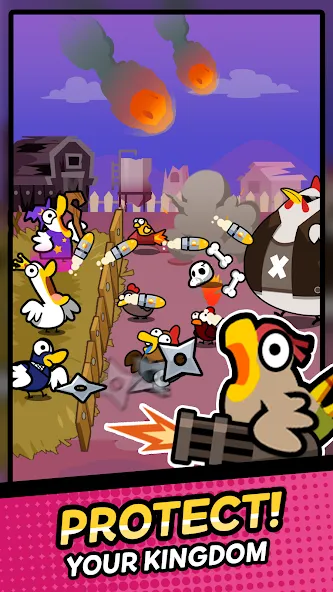 Duck vs Chicken : Idle Defense (Дак против Чикен)  [МОД Unlimited Money] Screenshot 1