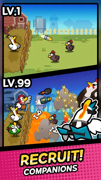 Duck vs Chicken : Idle Defense (Дак против Чикен)  [МОД Unlimited Money] Screenshot 2