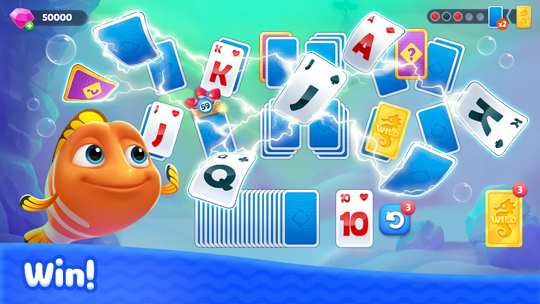 Fishdom Solitaire (Фишдом Солитер)  [МОД Unlocked] Screenshot 3