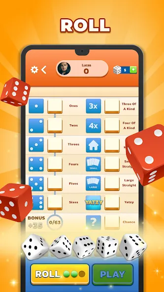 Yatzy - Fun Classic Dice Game (Ятзи)  [МОД Unlimited Money] Screenshot 3