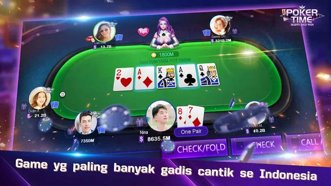 Poker Time- Pulsa Texas Holdem (Покер Тайм)  [МОД Unlocked] Screenshot 1