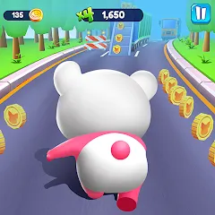 Скачать взломанную Piggy Panda Run: Fun Game  [МОД Бесконечные деньги] - стабильная версия apk на Андроид