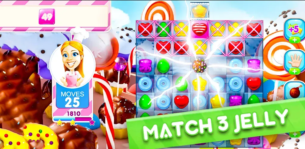 Jelly Kingdom Crush - Match 3  [МОД Бесконечные монеты] Screenshot 1