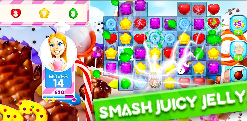 Jelly Kingdom Crush - Match 3  [МОД Бесконечные монеты] Screenshot 2