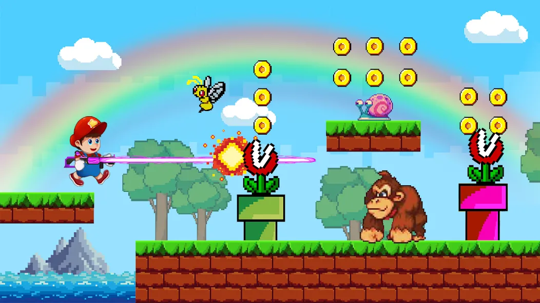 Super Mano : Adventure Jump (упер кэт ган)  [МОД Бесконечные деньги] Screenshot 2