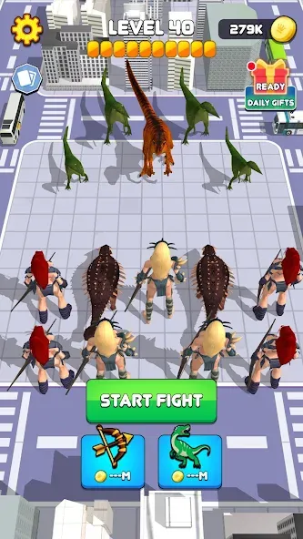 Dinosaur Monster Fight Battle (Бамбам Монстр Против 100 Дверей)  [МОД Бесконечные деньги] Screenshot 1