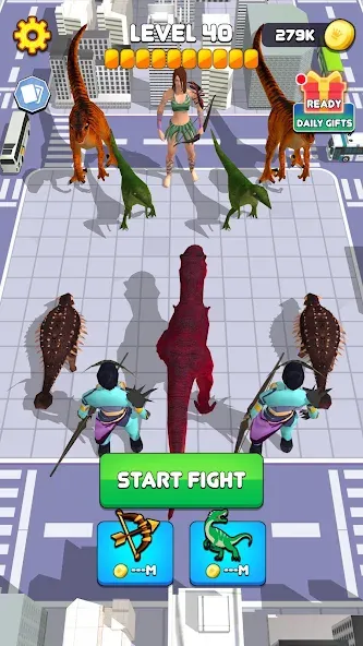 Dinosaur Monster Fight Battle (Бамбам Монстр Против 100 Дверей)  [МОД Бесконечные деньги] Screenshot 2