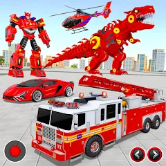 Взлом Fire Truck Robot Car Game  [МОД Бесконечные монеты] - полная версия apk на Андроид