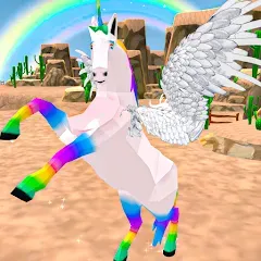 Взломанная Flying Unicorn Pegasus Games  [МОД Много монет] - полная версия apk на Андроид