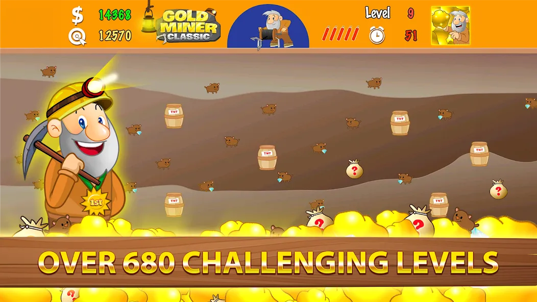 Gold Miner Classic: Gold Rush (Голд Майнер Классик)  [МОД Бесконечные монеты] Screenshot 3