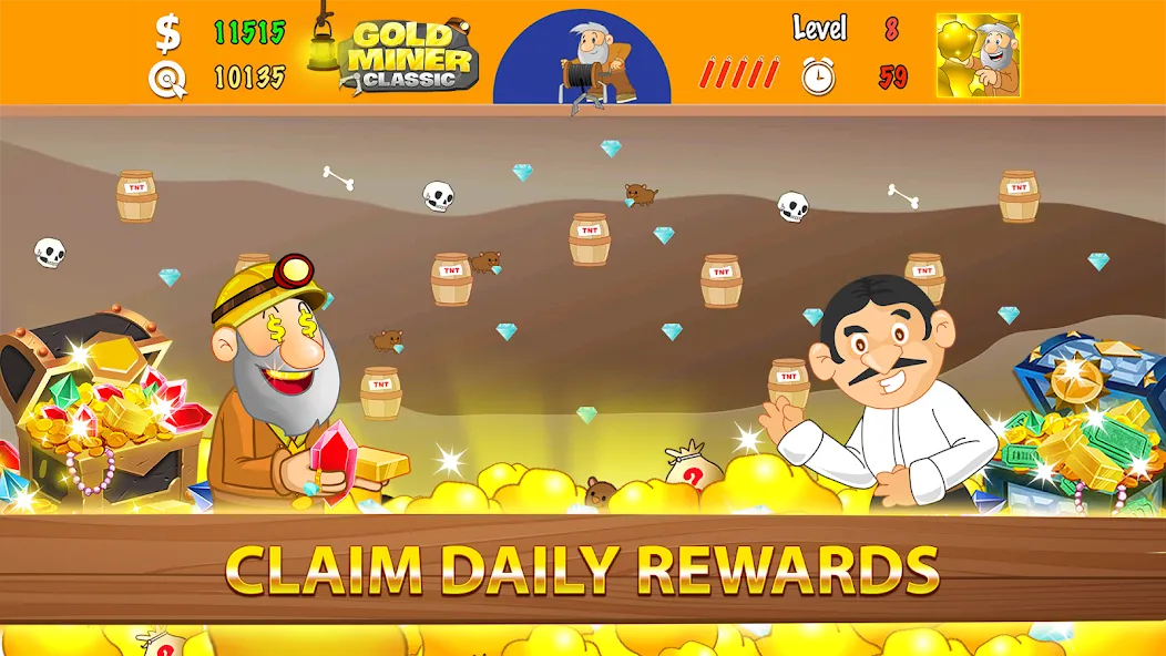 Gold Miner Classic: Gold Rush (Голд Майнер Классик)  [МОД Бесконечные монеты] Screenshot 5