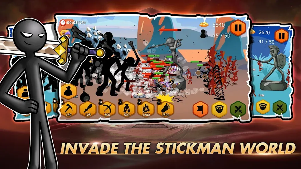 Stick Dynasty (Стритмен Баттл Уор)  [МОД Много монет] Screenshot 3