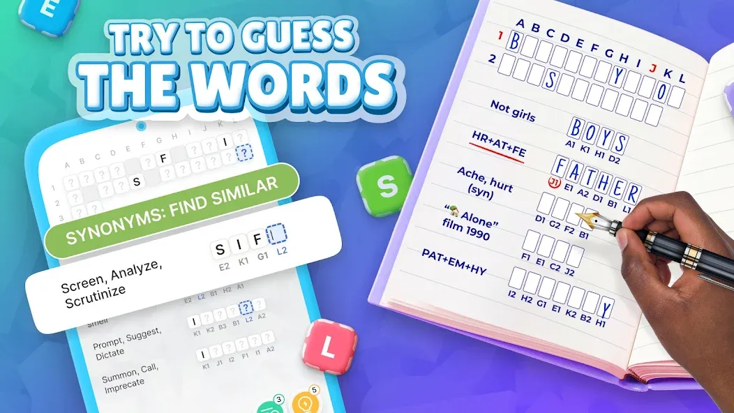 Acrostics－Cross Word Puzzles  [МОД Бесконечные монеты] Screenshot 1