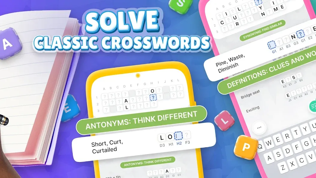 Acrostics－Cross Word Puzzles  [МОД Бесконечные монеты] Screenshot 2