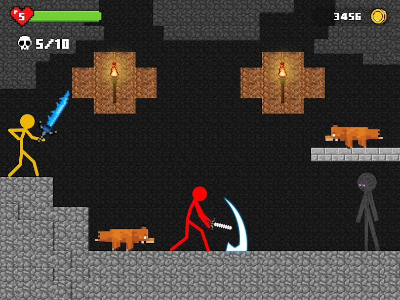 Stick-man Battle - Craft World  [МОД Mega Pack] Screenshot 1