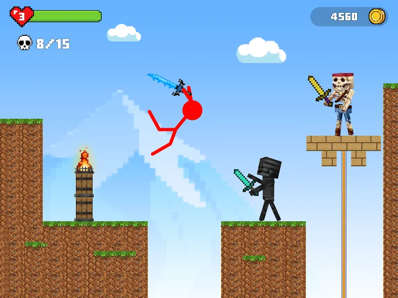 Stick-man Battle - Craft World  [МОД Mega Pack] Screenshot 2