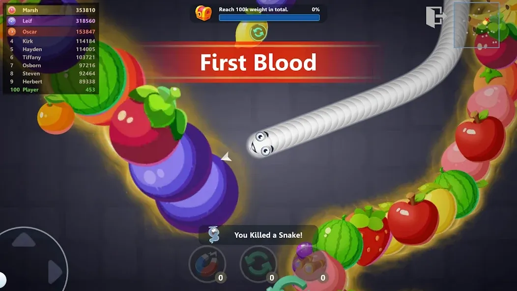 Snake War™ Hungry Worm.io Game (Снейк Вар)  [МОД Бесконечные деньги] Screenshot 2