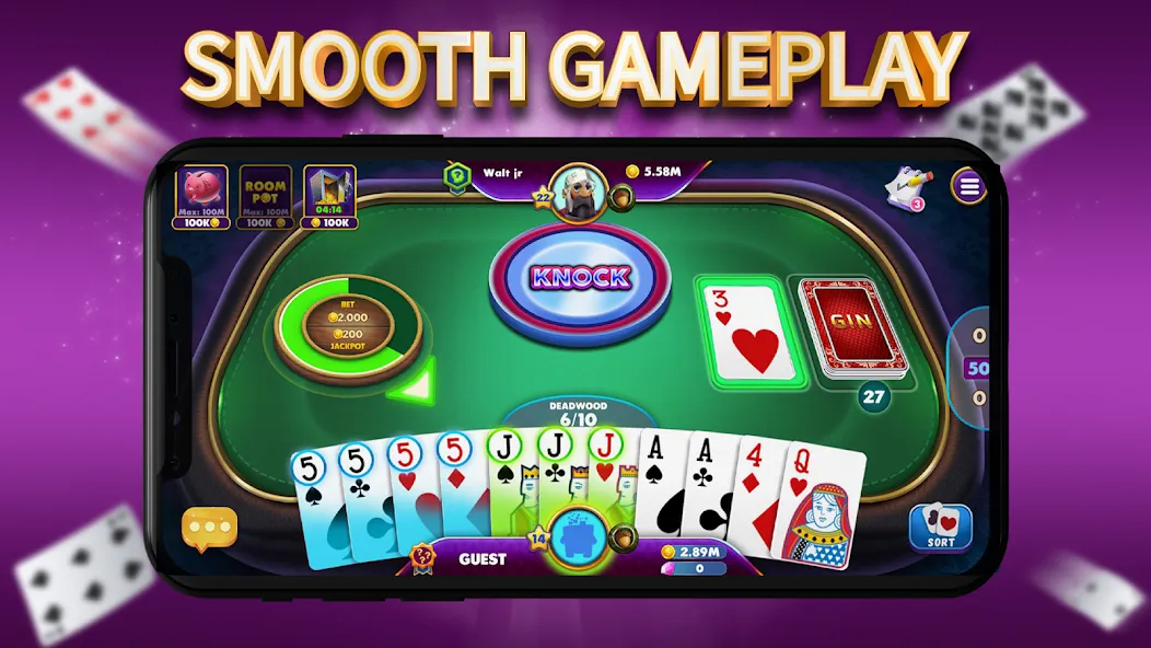 Gin Rummy Elite: Online Game (Джин Рамми)  [МОД Unlocked] Screenshot 2