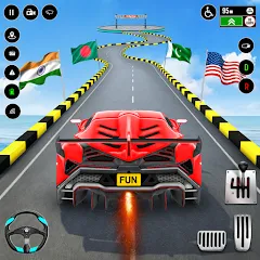 Скачать взломанную GT Car Stunt : Ramp Car Stunts (ДжиТи Кар Стант)  [МОД Много денег] - стабильная версия apk на Андроид