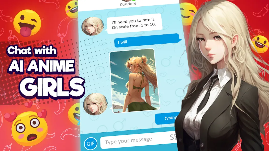 Anime Girlfriend - AI Chat (Аниме Грлфренд)  [МОД Все открыто] Screenshot 1