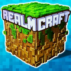 Взлом Mini Block Craft Realm Craft (РеалмКрафт)  [МОД Много монет] - последняя версия apk на Андроид