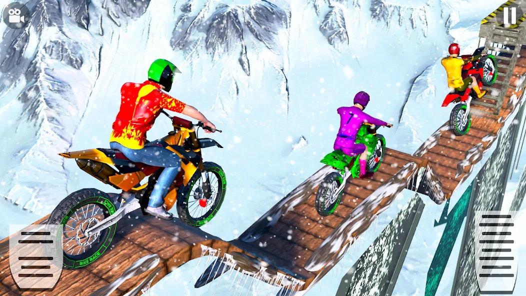 Snow Tricky Bike Stunt Race 3D  [МОД Много денег] Screenshot 4