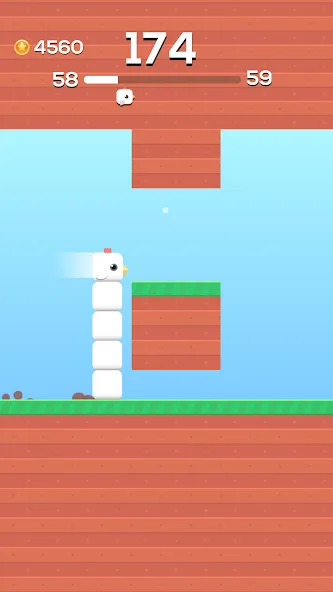 Square Bird - Flappy Chicken (Сквер Брд)  [МОД Много монет] Screenshot 1