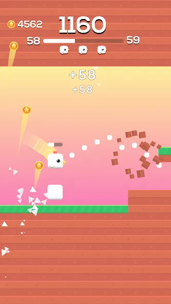 Square Bird - Flappy Chicken (Сквер Брд)  [МОД Много монет] Screenshot 3