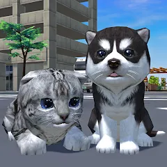 Скачать взломанную Cute Pocket Cat And Puppy 3D (Кьют Покет Кэт Энд Паппи 3Д)  [МОД Много денег] - последняя версия apk на Андроид