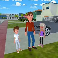 Скачать взломанную Super Dad Virtual : Happy Game  [МОД Все открыто] - последняя версия apk на Андроид