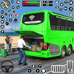 Скачать взломанную Coach Tourist Bus City Driving  [МОД Много монет] - последняя версия apk на Андроид